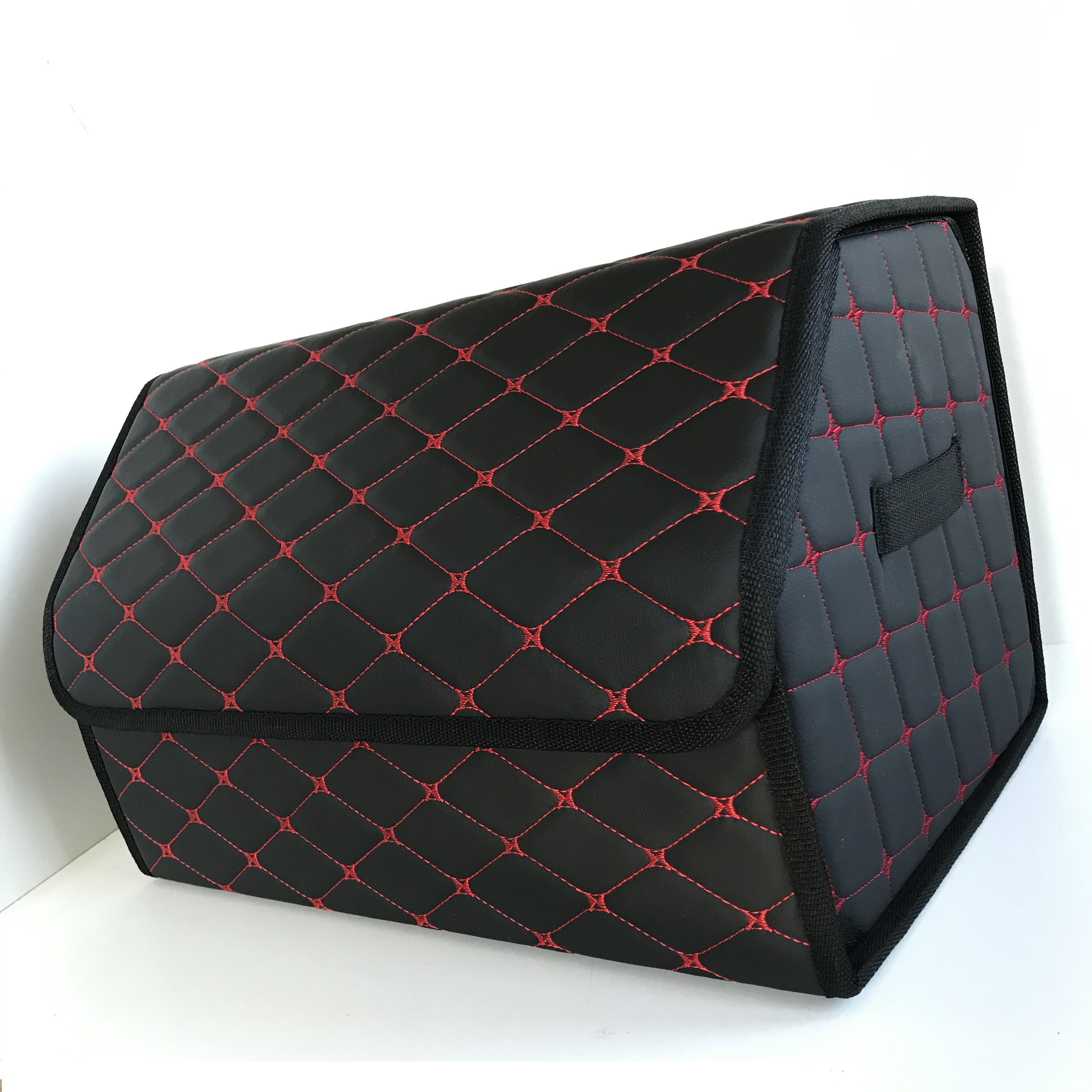 НОВИНКА! Органайзер в багажник-СУМКА (50х30х30см) черный цвет ,цветная просторчка -стеганная