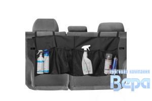 Органайзер в багажник на спинку заднего сиденья (950х400мм) 4 кармана -сетка ткань оксфорд черный