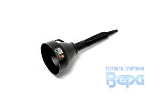 Воронка пластиковая с гибким носиком D=130 мм (черная) фильтром