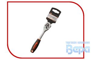 Ключ трещотка 1/2" 72 зубца L=255мм с прямой резиновой ручкой AV Steel