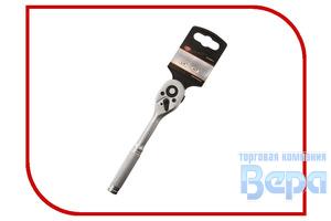 Ключ трещотка 1/4" 45 зубца L=155мм с прямой метал. ручкой AV Steel