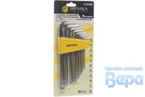 Набор ключей шестигранников Г-образ. 10 пр. (1,5-10мм) ЭВРИКА