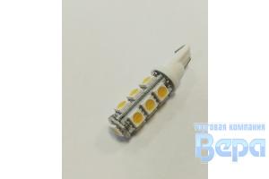 Лампа диод Т10 (W5W) б/цок.13SMDx5050 WHITE 4-х этаж. 12V.