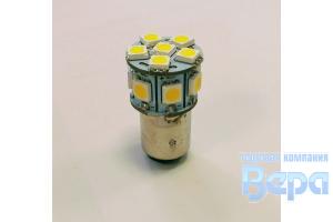 Лампа диод Т25-06 (BAY15d - 2-контакт.) 13SMDх5050 WHITE (повортники, стопы)