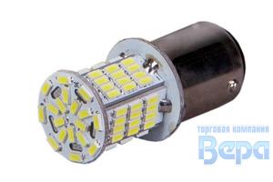 Лампа диод P21/5W (BAY15d - 2-х конт.) 78SMDх 3014 WHITE (к-т/ 2шт.) 12/24V.