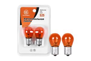 Лампа PY21W (BA15s-1-контактная) 12V Amber (блистер/2шт) (стоп-сигнал,повторитель,габарит) Kurumakit