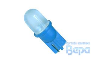 Лампа диод Т10 (W5W) б/цок. 1LED BLUE 24V (матовый)