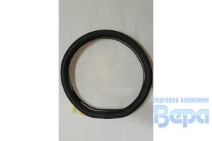 Оплeтка "М" (38 см) Эко-кожа снизу прямая на Китайские авто (черный/бежевая строчка)