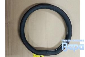 Оплeтка "М" (38 см) Эко-кожа снизу прямая на Китайские авто (черный/красная строчка)