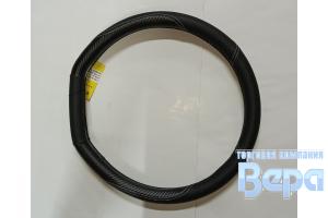 Оплeтка "М" (38 см) Эко-кожа снизу прямая на Китайские авто (черный/белый)