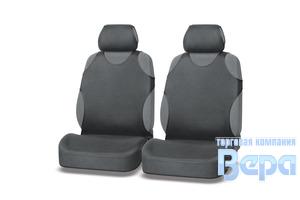 Чехол-МАЙКА на переднее сиденье Комплект 4пр. STANDART (серый) полиэстер,2мм поролон
