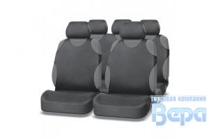 Чехол-МАЙКА на сиденье Комплект 9пр. STANDART (серый) полиэстер,2мм поролон