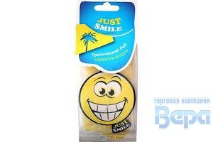 Ароматизатор-подвеска бумажный 'СМАЙЛИК'  Just Smile' Тропический рай
