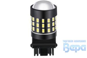 Лампа диод Т3157 (2-х конт.) 54SMDх3014 WHIITE "биополярный" 9-30V