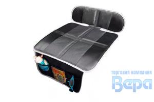 Накидка на сиденье (текстиль) не скользящая под детское сидение +3 кармана