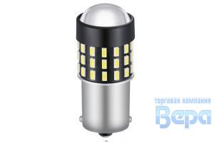 Лампа диод Т25-06 (BAY15d - 2-контакт.) 54SMDх3014 WHITE супер яркие чипы "биополярный" 9v-30V