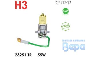 Лампа H 3 (РK22s)  55W 12V Halogen Trofi+30% яркости (желтая)