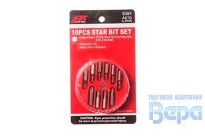 Набор вставок (бит) 10пр. TORX 1/4" Т7-Т40 (в боксе) JTC