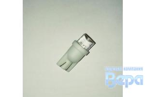 Лампа диод Т10 (W5W) б/цок. 1LED WHITE линза "обратный конус"