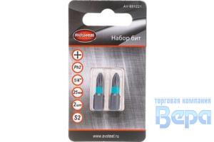 Вставка (бита) 1/4" PHILIPS РН2х25мм (компл/2шт) AV Steel
