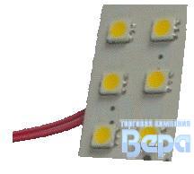 Лампа-Панель диод  6SMDx5050 (32х24мм) WHITE с проводом для подкл. к цоколю