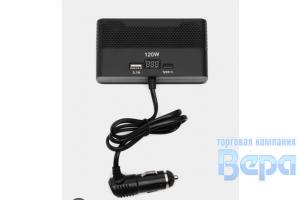 Разветвитель прикуривателя 4 гнезда In-Car + USB-TYPE-C+вольтметр